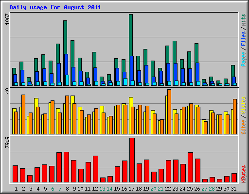 Daily usage for August 2011